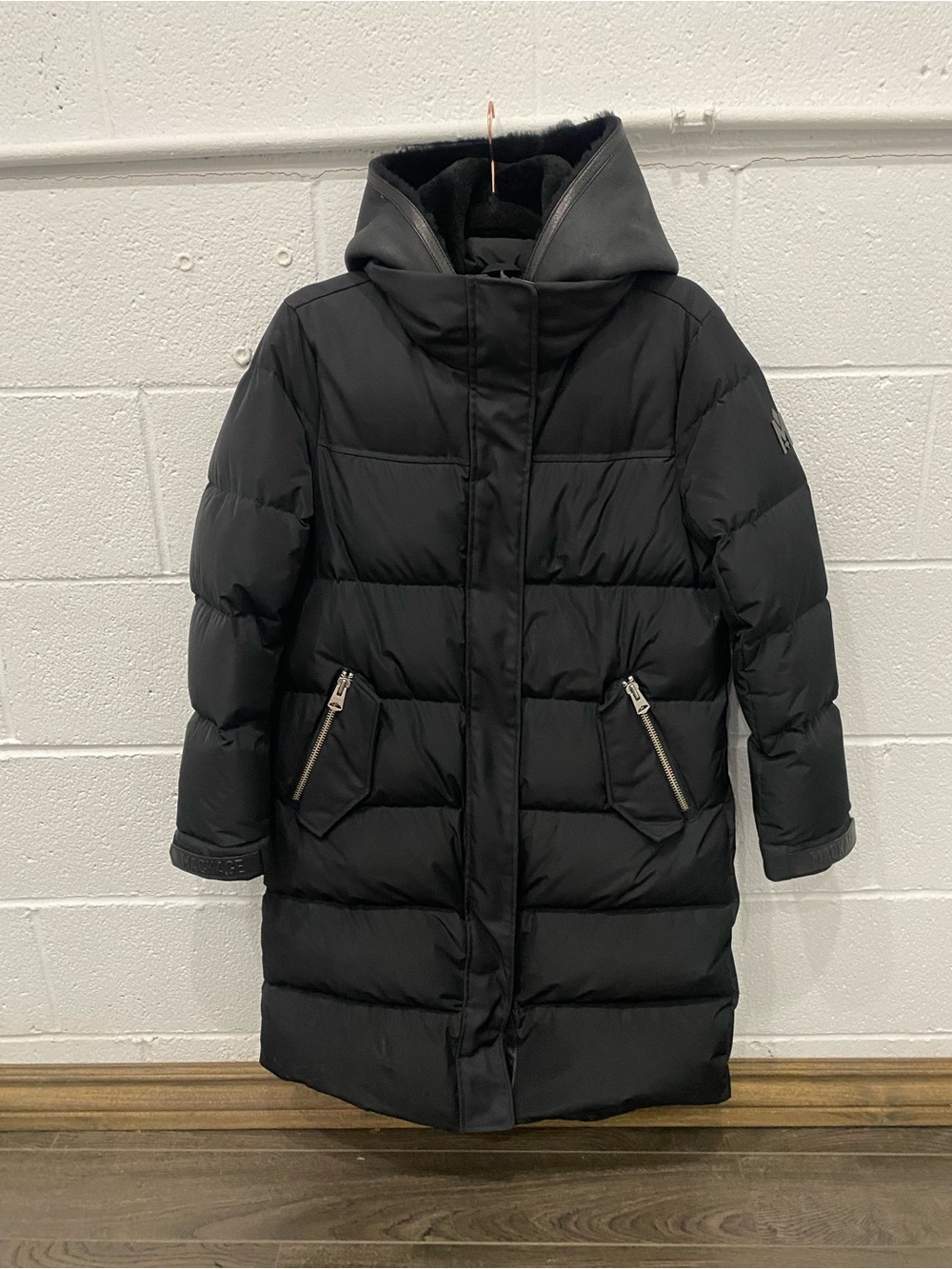 NWOT Mackage LUISA Long Hooded Puffer Coat With Zip Out Shearling Jacket XS - Picture 16 of 16